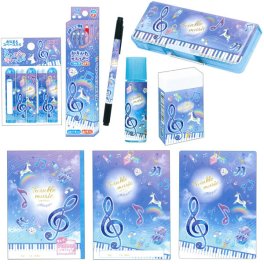 【期間限定ラッピング無料♪】新学期文具コレクション 文具セット TWINKLE MUSIC ギフトセット(ケース入)　水色 かわいい おしゃれ 小学生 女の子 文房具 一年生 入学 お祝い　クラックス その他筆記具