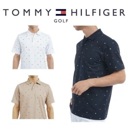トミーヒルフィガー ゴルフ メンズ マルチフラッグモノグラム 半袖ポロシャツ TOMMY HILFIGER  THMA504 2025年春夏モデル お誕生日祝い お祝い 記念品 お父さん 父の日 彼氏 男性 30代 40代 50代 60代  還暦祝い 敬老の日 人気プレゼント プレゼント