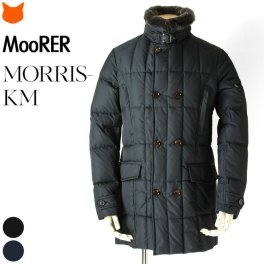 moorer ダウンコート ムーレー ダウン メンズ ブランド アウター ファー付き コート ラビットファー 高級 中綿コート イタリア製 MORRIS-KM ムーレーダウン モーリス ムーレーダウンコート ダブルブレスト ダウンジャケット 黒 ブラック 紺 ネイビー 2022AW 新作 国内正規品