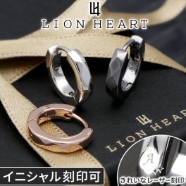 シルバーピアス LION HEART ライオンハート ジェイウェル限定 片耳用 ライオンハート 名入れ イニシャル刻印 レディース フープ ブランド 中折れ シンプル ピンク 片耳 男 彼氏 メッセージ対応 誕生日 プレゼント 記念日 サプライズ ギフト 男性 ギフトボックス アクセサリー