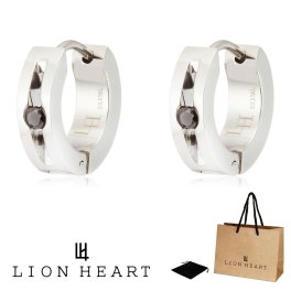 正規品 送料無料 ライオンハート LION HEART 2点セット 両耳用 フープ ピアス LHMP001 LHMP001NS ステンレス 316L サージカルステンレス キュービックジルコニア メンズ レディース ユニセックス シルバー 男性 女性 ギフト プレゼント おすすめ 誕生日 クリスマス バレンタイン お祝い 新品 送料無料