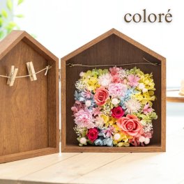 プリザーブドフラワー 写真立て 結婚祝い 【colore クロレ】 フォトフレーム 結婚記念日 卒業祝い 退職祝い 母の日 クリスマス プリザードフラワー 写真プリントサービス プレゼント ギフト 送料無料