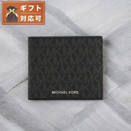 マイケルコース MICHAEL KORS 折りたたみ財布 二つ折り財布 ウォレット 36U9LCRF3B-BLACK メンズ ブラック