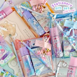 文具セット 女の子 小学生 カラフルギフトセット リングメモ 2b 鉛筆 消しゴム 水のり トレンド 可愛い 小学校 新学期 中学生 女子 こども 子供 子供用 キッズ かわいい 可愛い おしゃれ 文房具 文具 筆記具 お祝い 高学年 低学年 人気 誕生日プレゼント