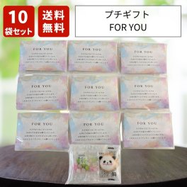 プチギフト 10袋セット 金平糖＆アニマルヨーチ FOR YOU メッセージカード メール便 送料無料 ギフト お礼 お配り用 プレゼント 退職 職場 異動 こんぺいとう 育休 産休 挨拶  食品 お菓子 結婚式  イベント 来店プレゼント ノベルティ 発表会