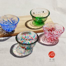 【津軽びいどろ】盃コレクション　端反り型　 ねぶた流し　桜吹雪　岩清水　夕涼み　日本製　ガラスぐいのみ　おちょこ　石塚ガラス　アデリア