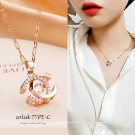 サージカルステンレスネックレス TYPE-C　Eternity pendant 316L ステンレス製 華奢ネックレス キラキラ ジルコニアラインストーン レディース エタニティ エレガンスプラチナシリーズ アクセサリー 細反射加工 ニッケルフリー 金属アレルギー対応