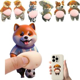 6点セット デブ 犬 ぷにぷにシール 3組 3D柔らかいお腹 ぷくぷくシール かわいい 3D マシュマロ ふわふわ もちもち もっちりスクイーズ ステッカー シー ル帳 デコレーション 携帯電話飾り用 手帳用 日記帳用 手芸用品 ストレス解消おもちゃ