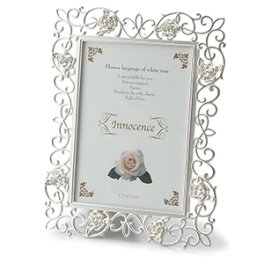 結婚のお祝いにお二人の思い出に Weddingフォトフレーム★ミラーに彫刻★≪特別価格≫＊ローズガーデンフォトフレーム＊ギフト商品【名入れ彫刻込】