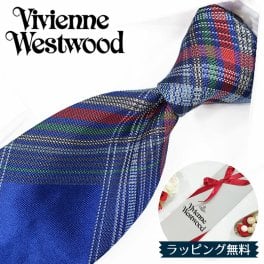 ヴィヴィアン ウエストウッド ネクタイ (8.5cm幅) VW135 ブルー/マルチカラー Vivienne Westwood ヴィヴィアンネクタイ ネクタイ ブランド/高級/セール 新作/バースデー/誕生日/お祝い 父の日/入社祝い/就職祝い