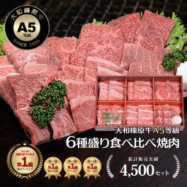 6種盛り 焼肉セット 大和榛原牛 A5 店長おまかせ 食べ比べ 600g（100g×6部位） 化粧箱入 黒毛和牛 焼き肉やきにくヤキニク 内祝い お祝い お礼 誕生日 プレゼント 牛肉 肉【送料無料※北海道・沖縄除く】
