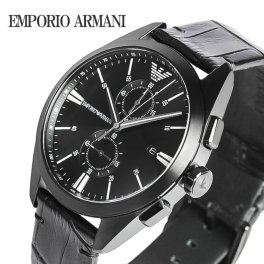 エンポリオアルマーニ EMPORIO ARMANI 時計 ウォッチ メンズ 腕時計 クロノグラフ クォーツ ステンレス レザー ブラック AR11483