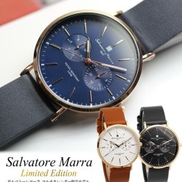 Salvatore Marra サルバトーレマーラ 腕時計 メンズ レディース 薄型 マルチカレンダー クラシック 革ベルト レザー 38mm ブランド 人気 シンプル ウォッチ SM15117L