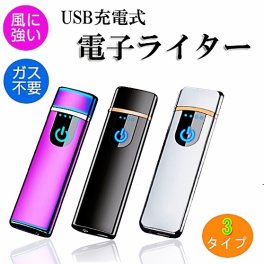 時間指定不可 【大好評！】電子ライター ライター usb 小型 充電式充電式 ガス・オイル不要 防風 軽量 薄型 プレゼント 電子ターボライター