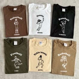 【名入れ】部活Tシャツ 選べる絵柄(野球・サッカー・バスケット・バレー・テニス・卓球・陸上・ラグビー)スポーツ チーム クラブ 名入れ
