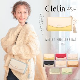 クレリア Clelia レディース お財布ポシェット 財布ショルダー  ラウンドファスナー フラップポケット付き マルチカラー ウォレットショルダー アレグロシリーズ 母の日 クリスマス クリスマスプレゼント