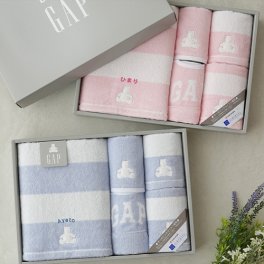 【出産祝い おくるみ】『GAP』ストライプベア ベビータオルギフト(オールアイテム 5Pセット)
