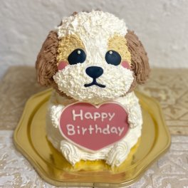 シーズーの立体ケーキ 誕生日 可愛い ケーキ 立体 動物 女の子 女性 子供 こども 冷凍ケーキ 人気 プレゼント センイルケーキドンムルケーキ 犬