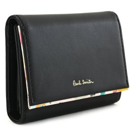 ポールスミス 財布 三つ折り財布 黒(ブラック) Paul Smith pwd513-10 レディース 婦人 ギフト 定番 彼氏 彼女 プレゼント