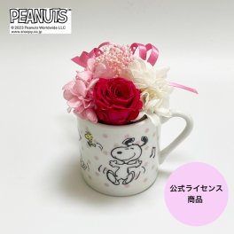 【公式ライセンス商品】スヌーピーローズミニカップ・ストロベリー / プリザーブドフラワー 花 お花 フラワー フラワーギフト キャラ スヌーピー かわいい 雑貨 インテリア プレゼント ホワイトデー ギフト 誕生日 記念日 お祝い