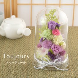 プリザーブドフラワー 仏花 ドーム ミニ 仏壇用 小さい お供え 花 フラワー アレンジメント 【トゥージュール】 お悔やみ 四十九日 49日 法事 法要 1周忌 一周忌 初七日 七回忌 命日 おしゃれ お盆 初盆 新盆 ブリザードフラワー プリザードフラワー プリザーブド ギフト メッセージカード 即日発送 送料無料