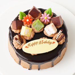 ドリップケーキ　4号　5号　お急ぎ便OK　誕生日　ガナッシュ　チョコレート　濃厚　ケーキ　デコレーション　プレゼント　ギフト　バースデーケーキ　メッセージ