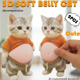(6点セット) デブ ぷにぷにシール 3組 3D柔らかいお腹 デブ 猫 ぷにぷにシール【2025新型】3D 猫シール 柔らかいお腹 ぷくぷくシール 4.7インチ猫ステッカー 3Dソフト腹付 携帯電話飾り用 手帳用 日記帳用 手芸用品 ストレス解消おもちゃ
