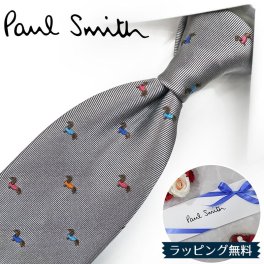 ポールスミス ネクタイ Paul Smith PS86 dog 犬 グレー/マルチカラー 8cm幅 【ポールスミスネクタイ・ブランドネクタイ・ブランドギフト・ネクタイブランド・プレゼント・バースデー】【20代・30代・40代・おしゃれ】