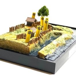 日本の城　墨俣一夜城・豊臣秀吉・岐阜県 　城コレ ケース付き  お城のジオラマ模型 プラモデル インテリア 雑貨 プレゼント 置物 お祝い おみやげ 和風 飾り リビング 玄関 オブジェ おしゃれ コレクション ミニチュア 小物【送料無料(一部地域除く)】