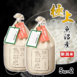 極上 魚沼米 魚沼産コシヒカリ 令和7年産 10kg(5kg×2袋)（化粧箱入）【送料無料 魚沼産 米 お米 白米 10キロ こしひかり 魚沼コシヒカリ 一等米 特Aランク 高級米 ブランド米 ギフト プレゼント お中元 お歳暮 お年賀 お礼 お返し お祝い 内祝い 入学 卒業 結婚 出産 引っ越し 贈り物 贈答用 新潟 細山商店】