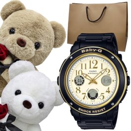 くまさんラッピング ギフトセット カシオ Baby-G レディース 母の日 紙袋つき 腕時計 手表 大きな文字盤 見やすさ 視認性抜群 母へのプレゼント オトナかわいい デザイン カジュアル 誕生日プレゼント 記念日 成人 卒業 入学
