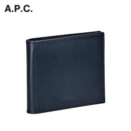 APC アーペーセー A.P.C. PXAWV H63153 二つ折り財布 メンズ 財布 ミニ財布 レザー シンプル 小物 プレゼント カーフレザー お祝い 誕生日 記念 オシャレ ギフト 革 ダークネイビー 記念日
