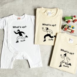 【名入れ】3枚親子セット What's up?Tシャツ・ロンパース 誕生日 出産祝い 結婚祝い 名前入り 家族 夫婦 親子 ファミリー ファミリーフォト お揃い ペア ペアルック ペアTシャツ 親子ペア 夫婦ペア マタニティフォト 結婚記念 プレゼント ギフト ペアギフト ホワイトデー バレンタインデー クリスマスプレゼント