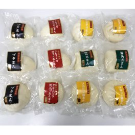 【横浜中華街江戸清 中華まん5種詰合せ】計12個セット♪ ★ブタまん120g ★クルミ入り黒ゴマあんまん100g×各3★フカヒレ豚まん ★エビチリまん ★豚角煮まん各100g×各2 【江戸清のブタまん】肉を知り尽くした肉屋がつくった美味しい肉まん！