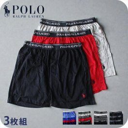 ポロ ラルフ ローレン トランクス メンズ ブランド S M L 3枚セット ワンポイント 下着 アンダーウェア 赤 黒 選べるモデル