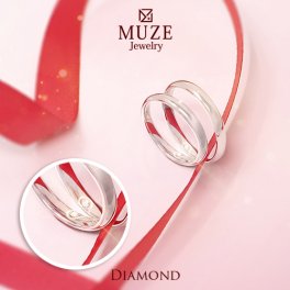 ダイヤモンド ペアリング ダイヤ 結婚指輪 MUZE JEWELRY マリッジリング 指輪 シルバー925プラチナ仕上げ カップル リング ペア プラチナ仕上げ SV925 プロポーズ サプライズ  記念 made in japan 刻印 名入れ