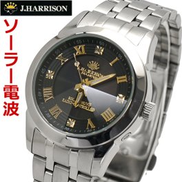 ジョンハリソン J.HARRISON ソーラー電波 腕時計 天然ダイヤモンド4石付 レディース/女性用  ブラック  JH-2172LGB ホワイトデー クリスマス 結婚記念日 還暦祝い 入学 卒業 入社祝い 退職 プレゼント ギフト 贈り物 恋人 夫婦 父の日 母の日