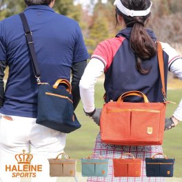 ゴルフ カートバッグ ラウンドバッグ ブランド HALEINE SPORTS 帆布 ヌメ革 日本製 トートバッグ ミニトートバッグ レディース メンズ 2WAY ショルダー カートトート 布 横 スポーツ 軽量 おしゃれ (07000417r) クリスマス バレンタイン 母の日 女性 定年退職 バレンタイン 成人祝い