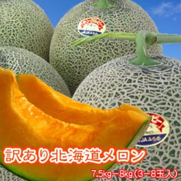赤肉メロン 訳あり 北海道産 7kg- 8kg 送料無料 ※沖縄は送料別途加算 （ふらのメロン 富良野メロン らいでんメロン 函館メロン アサヒメロン など） 