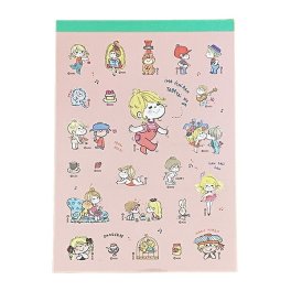 水森亜土 メモパッド(シール付) ピンク 文具 日本製