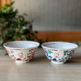 サンリオ 【ハローキティ】×麦山窯 ろくべ型豆茶碗 - Hello Kitty 紅（あか）