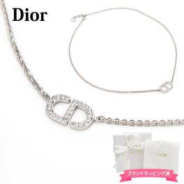 ディオール DIOR ネックレス レディース ペンダント PETIT CD プチ CD ネックレス メタル & クリスタル シルバー N2241WOMCY_D001D03S ジュエリー チョーカー アジャスター おしゃれ かわいい 新品 ブランド プレゼント ギフト