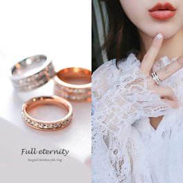 サージカルステンレスリング Full eternity ring 316L ステンレス製 華奢リング 極細リング ピンキーリング ミディーリング メンズ レディース ユニセックス 指輪 アクセサリー キュービックジルコニア ニッケルフリー　金属アレルギー対応