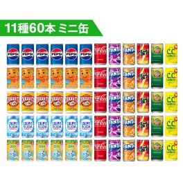 【 送料無料 当日翌日出荷 】炭酸飲料 ジュース ミニ缶 160ml 11種 C 2ケース 詰め合わせ アソート セット 計60本 まとめ買い