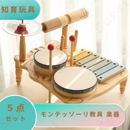 知育玩具 モンテッソーリ教具 木製 楽器 5点セット 木琴 ドラム 太鼓 音楽 モンテッソーリ 木のおもちゃ 楽器玩具 音の出る こども 男の子 女の子 誕プレ 1歳 2歳 3歳 知育おもちゃ 室内遊び お家 学習 早期 教育 勉強 孫 幼児 誕生日プレゼント お祝い ギフト オモチャ 楽器のおもちゃ【送料無料】