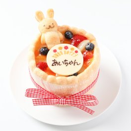 うさぎのフィナンシェ付 3号 豆乳クリームのファーストバースデーケーキ スマッシュケーキ 