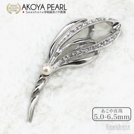 パール ブローチ フェアリーウィング あこや 真珠 6.5-5.0mm 保管用グレーケース付 フォーマル スーツやブレザーに 6月生まれ 記念日 プレゼント 女性 【母の日】