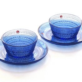 イッタラiittala　カステヘルミ　ボウル・プレートセット　ペア　(ウルトラマリンブルー）【ブランド食器】【御結婚御祝・内祝・新築御祝・還暦御祝・御礼・寿・ギフト包装可能】