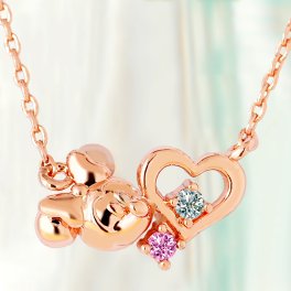 【アクセ箱付】ディズニーネックレス ミニーちゃん オープンハート 小さめ 大人 グッズ 限定 シー Disney 24金仕上げ 金属アレルギー対応済 ハート型 レディース キッズ 子供 プリンセス 金属アレルギー対応