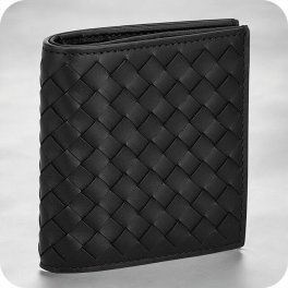 ボッテガ・ヴェネタ 二つ折り財布 メンズ ブランド BOTTEGA VENETA イントレチャート レザー 222338-V47W1 ブラック